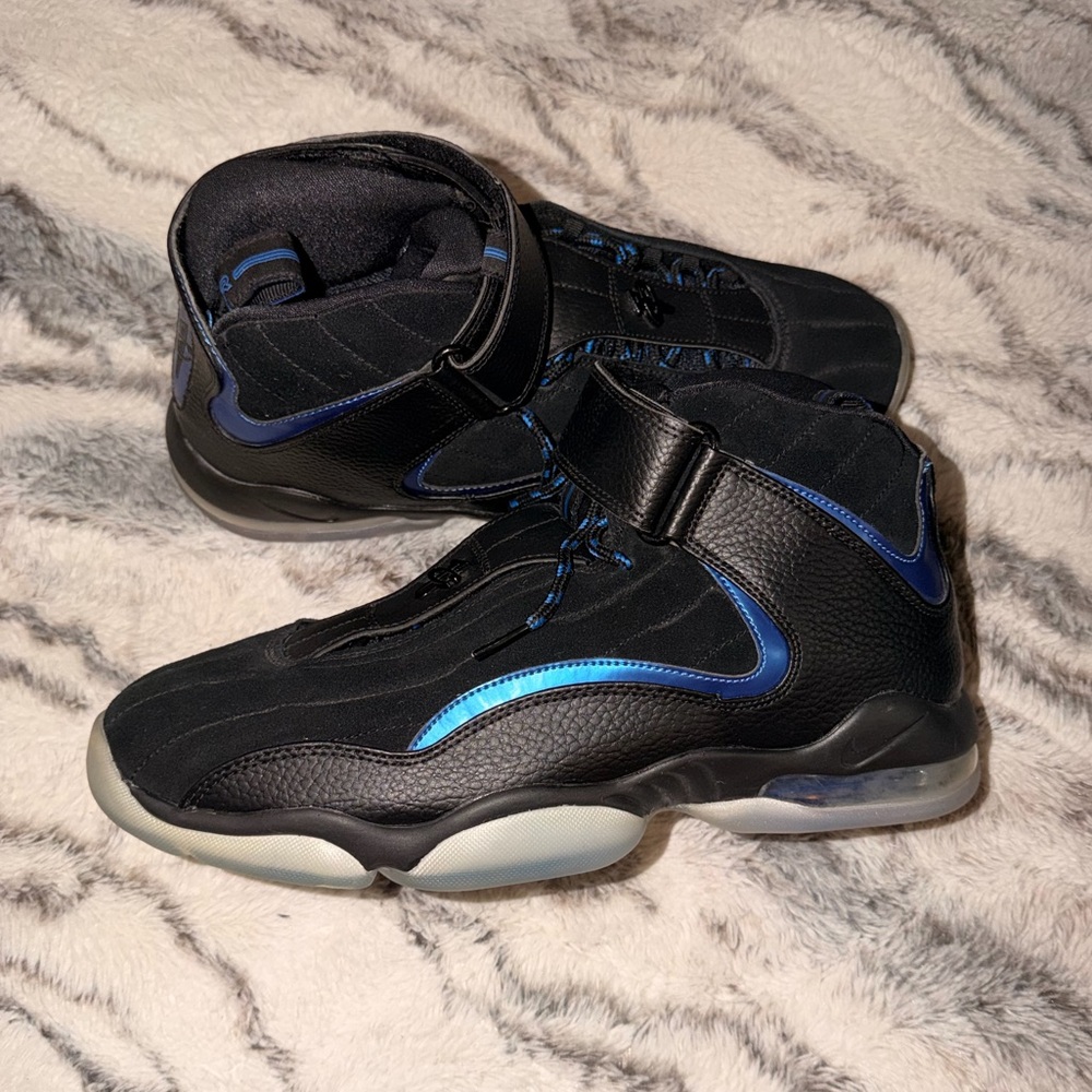 Men’s Nike air penny 4 Black and Blue Athletic Shoes
